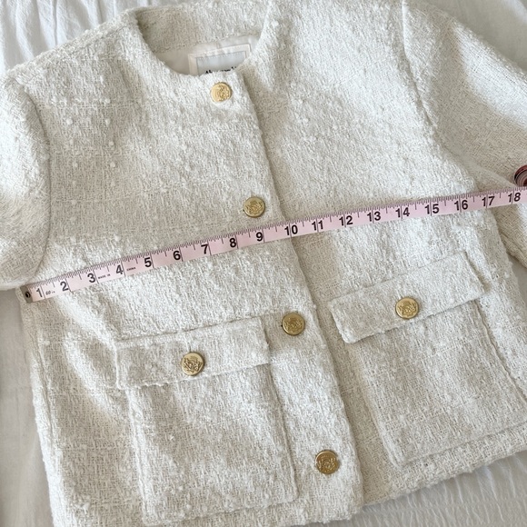 ABERCROMBIE & FITCH Tweed Ivory Jacket Size Small - Picture 10 of 12
